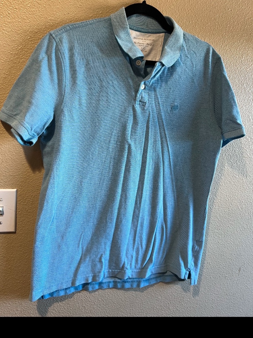 Banana Republic Light Blue Polo Shirt preppy dress shirt size large